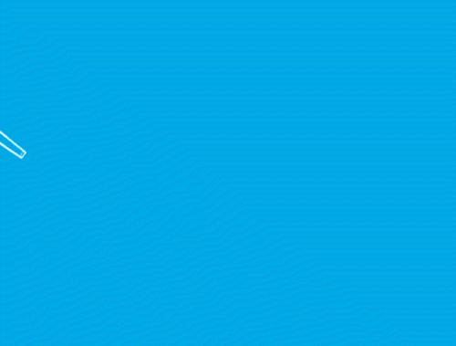 GIF ilustrado de mão na direção do nariz do bebé e indicação de movimento correto - apertar a seringa e libertar enquanto ela ainda está no nariz do bebé de forma a aspirar ar e o muco.
